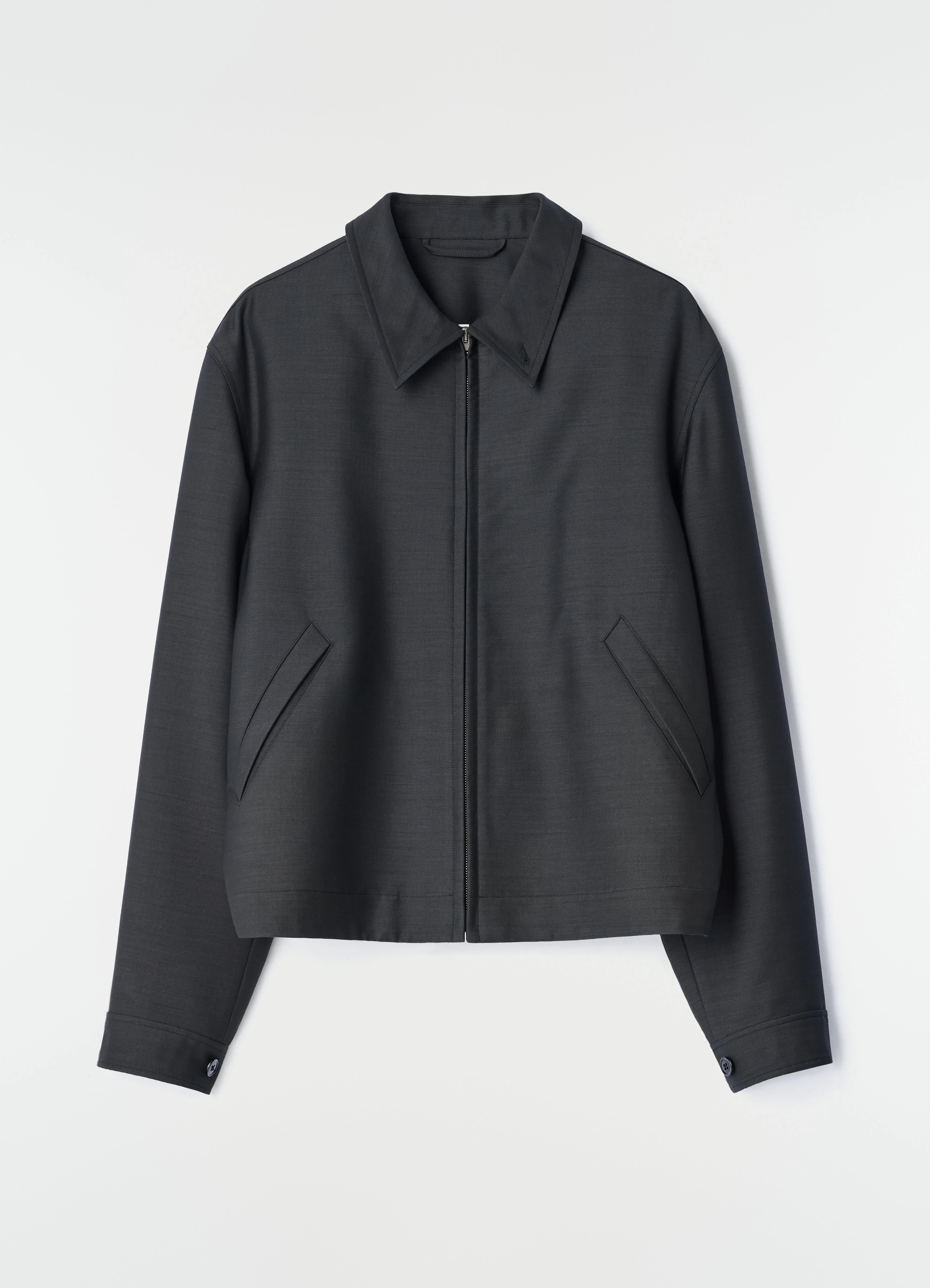 ZIPPED BLOUSON IN DOUBLE FACE WOOL VISCOSE - 1