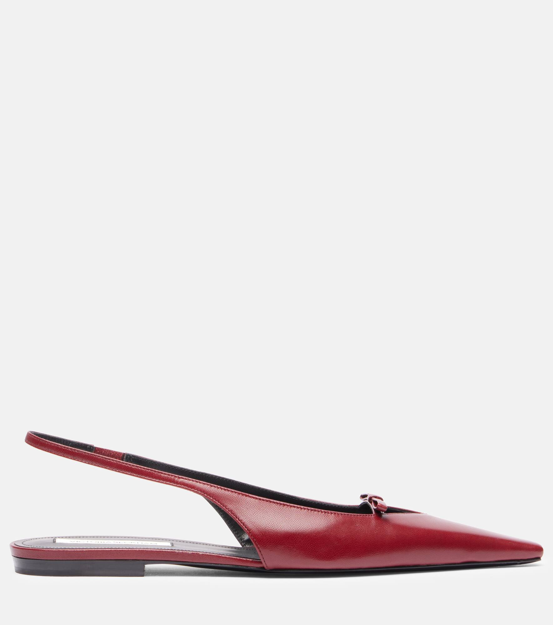 Leather slingback flats - 4
