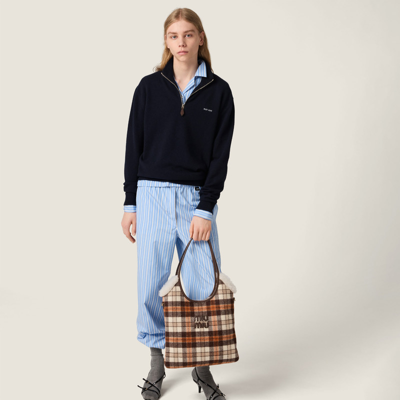 IVY plaid and shearling bag 2
