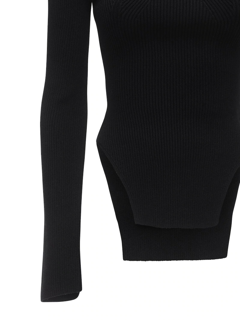 KHAITE MADDY STRETCH RIB KNIT TOP | luisaviaroma | REVERSIBLE