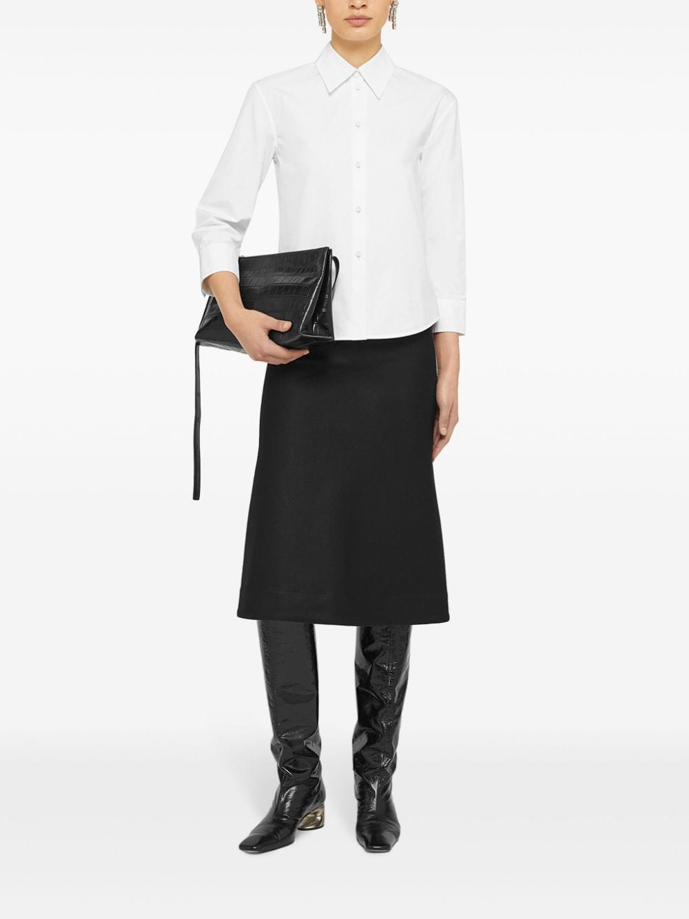 classic collar cotton shirt - 2
