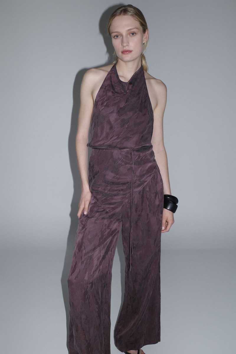 Jacquard Relaxed Pants - Chocolate Plum 5