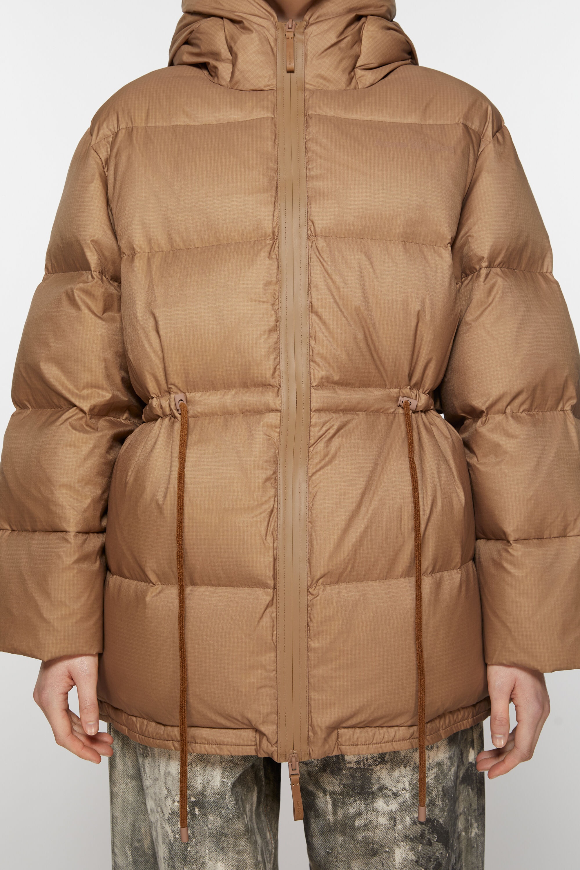 Hooded puffer jacket - Toffee brown - 5