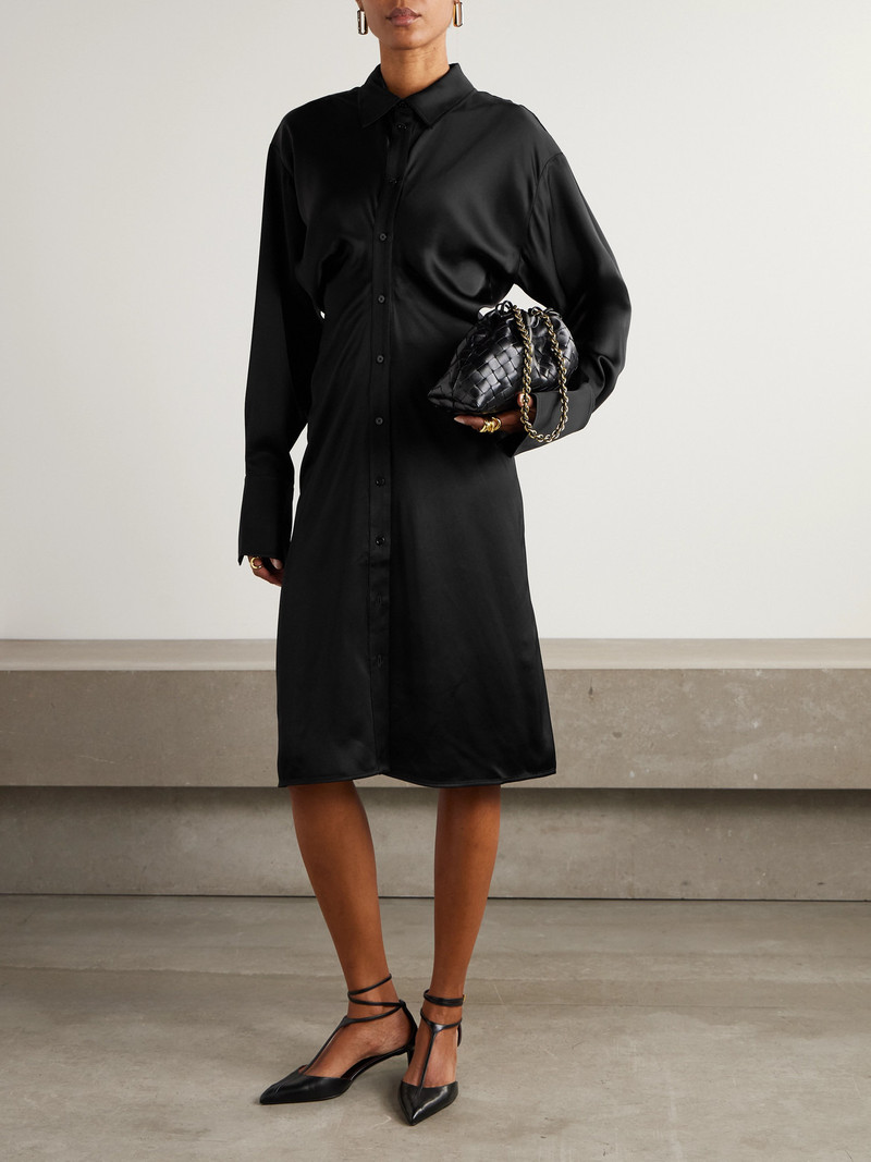 TOTEME Draped Satin-crepe Midi Dress outlook