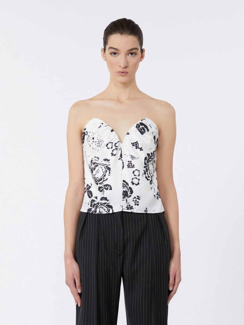 PALERMO Printed silk corset top 3