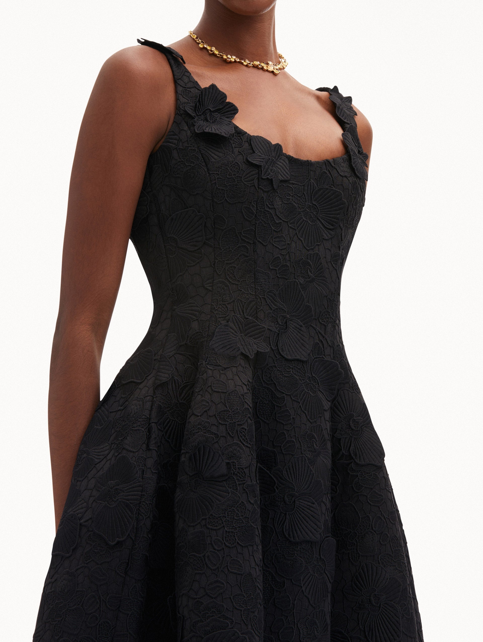 ORCHID EMBROIDERED GUIPURE DRESS - 5