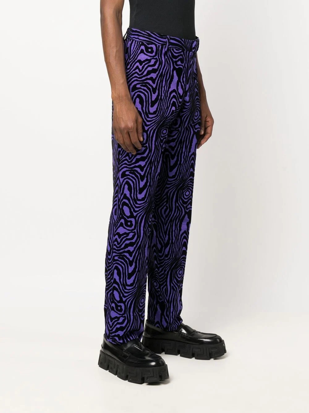 abstract-print straight-leg trousers - 3