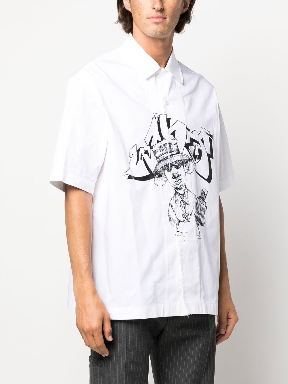 graphic-print short sleeve shirt - 3