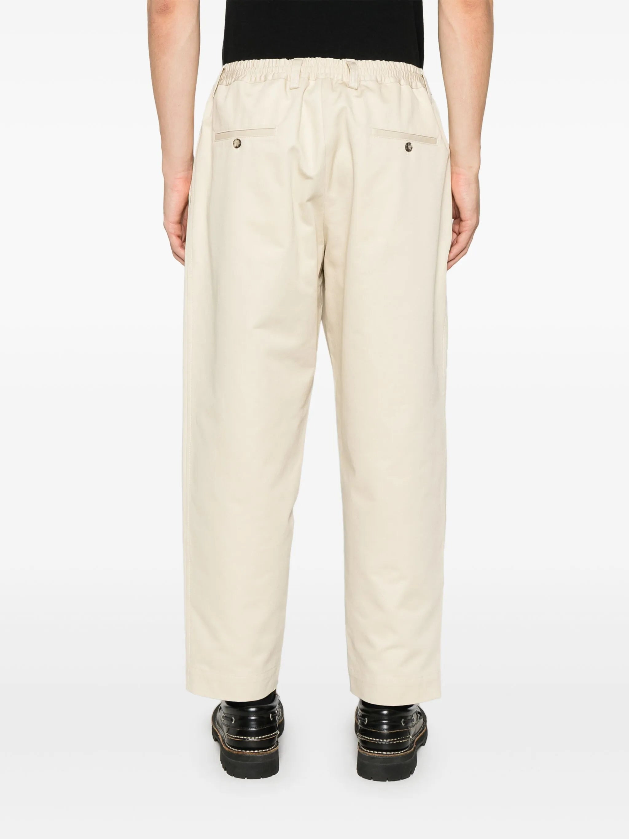 Organic Cotton Gabardine Pants Ivory - 4