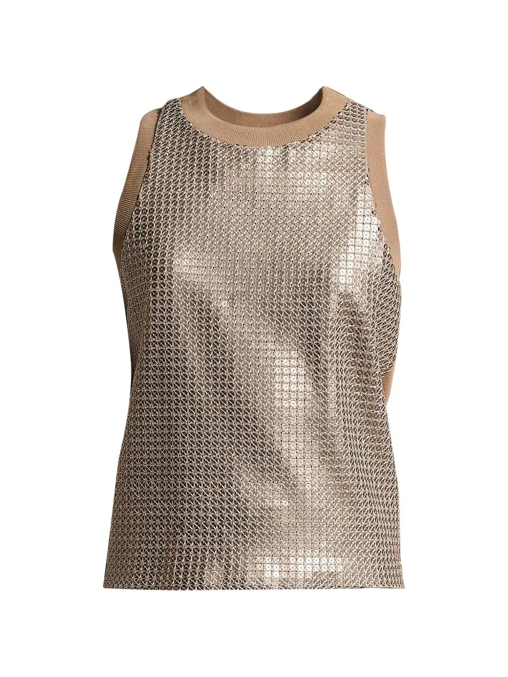 sequin-embellished sleeveless top - 1