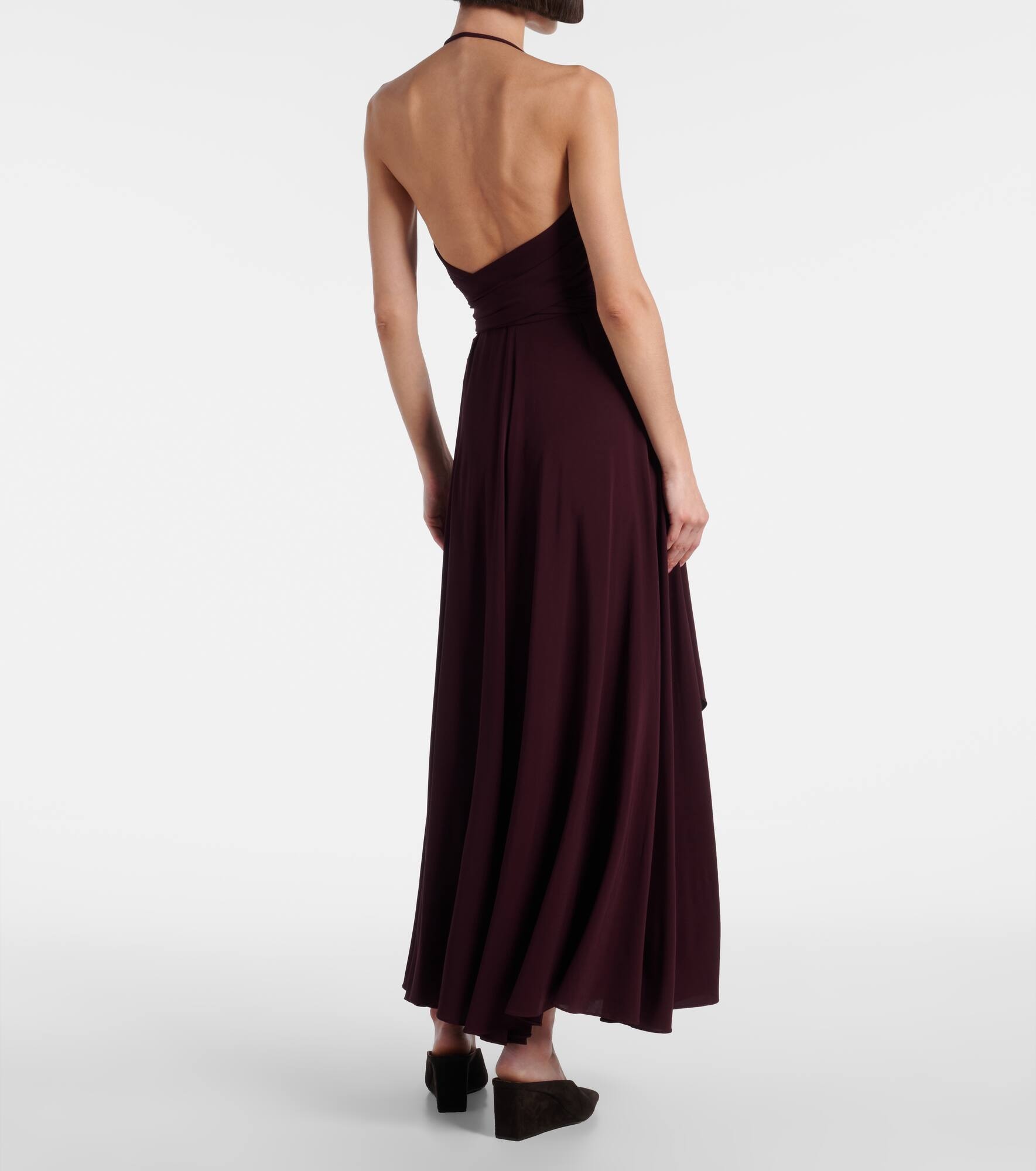Draped halterneck maxi dress - 3
