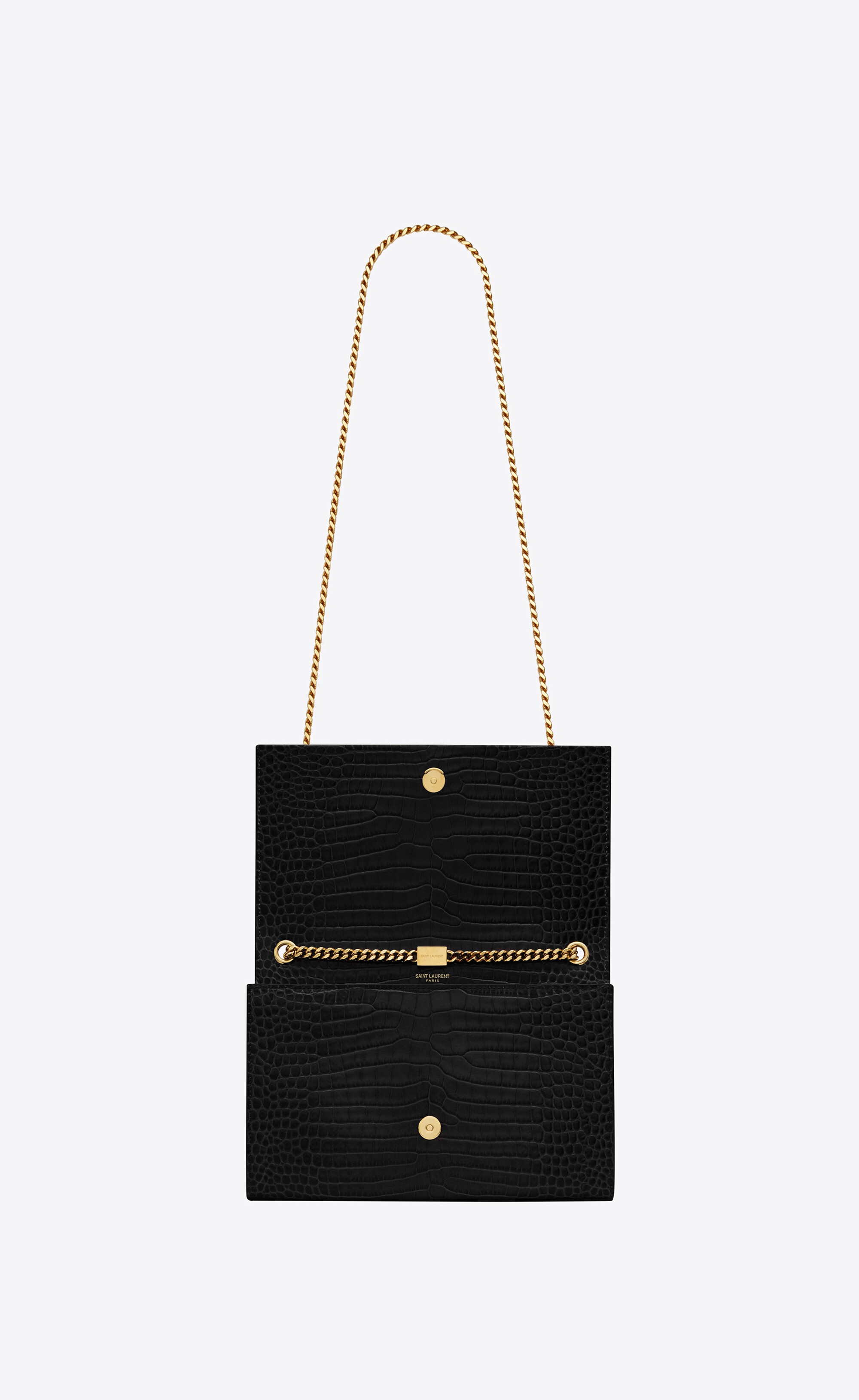 kate medium chain bag with tassel in crocodile-embossed shiny leather - 5