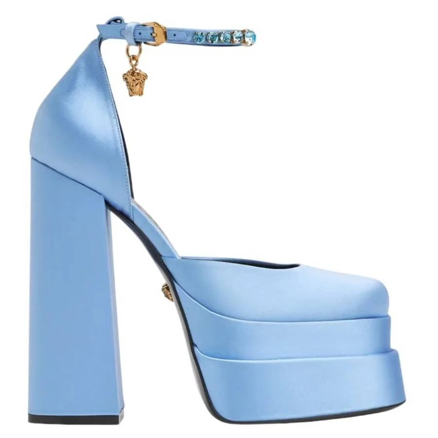 Versace Medusa Aevitas Satin Platform Pumps - 1