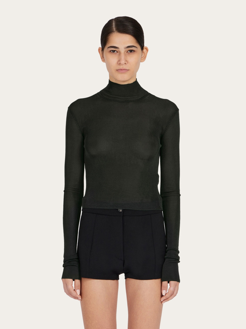 FERRAGAMO See through high neck top outlook