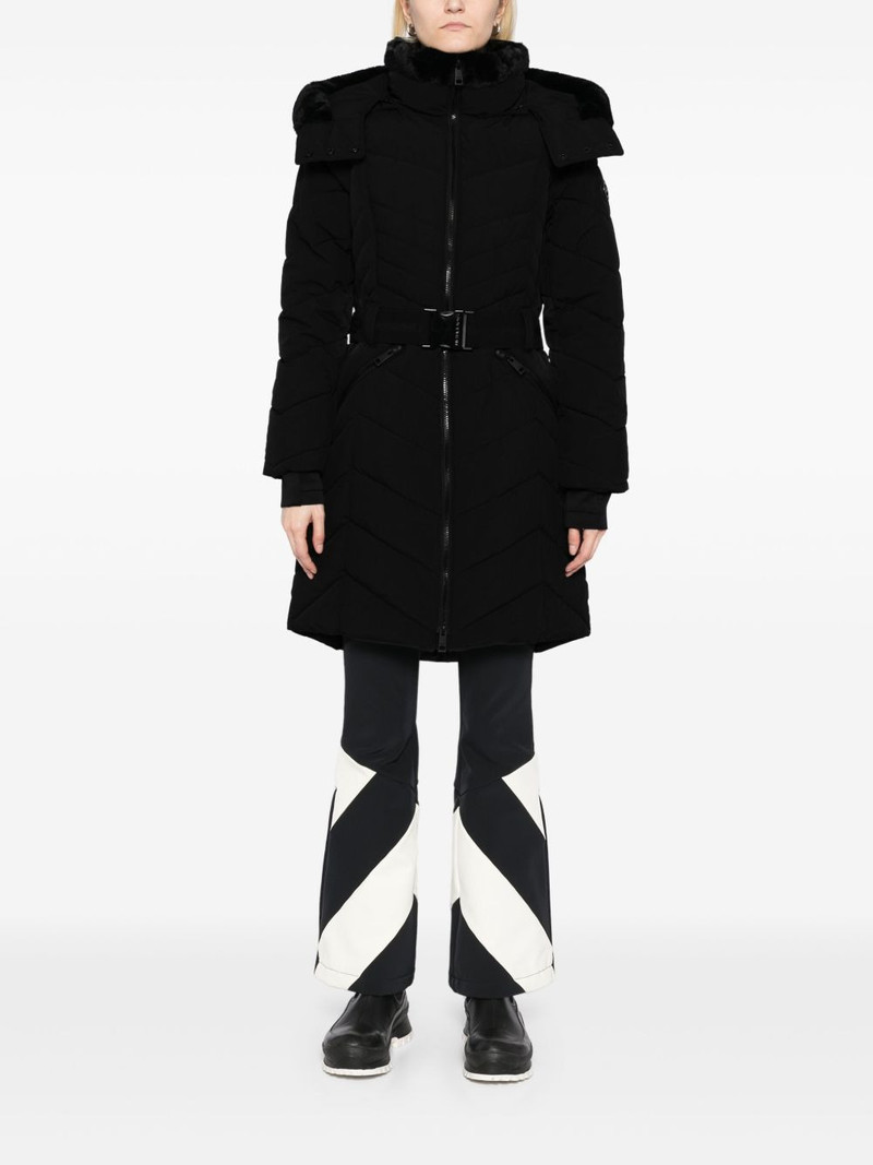 MICHAEL KORS Chevron 3/4 belted scuba coat outlook