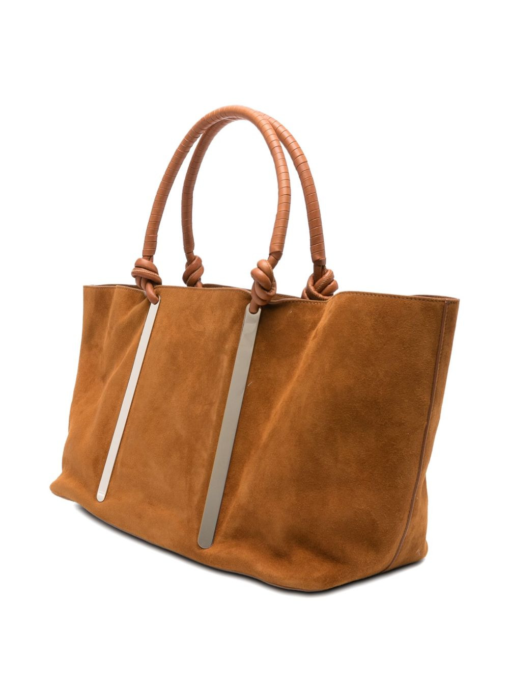 Muse knotted-handle suede tote bag - 3