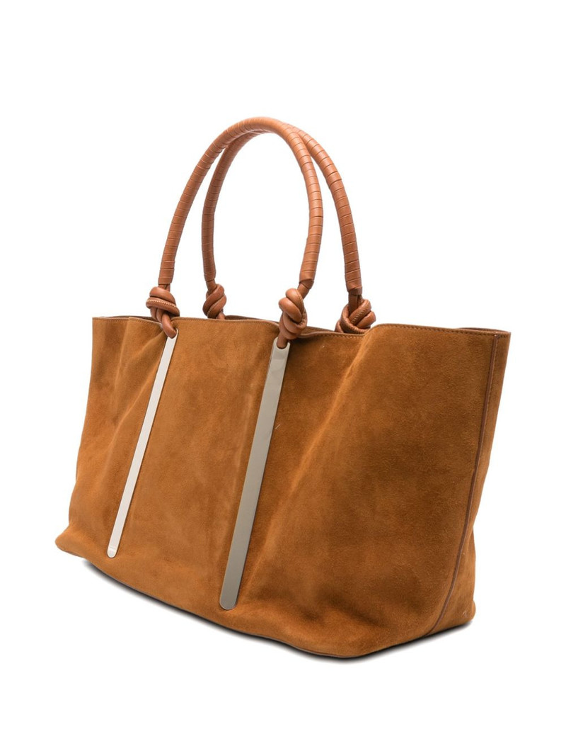 Muse knotted-handle suede tote bag 3
