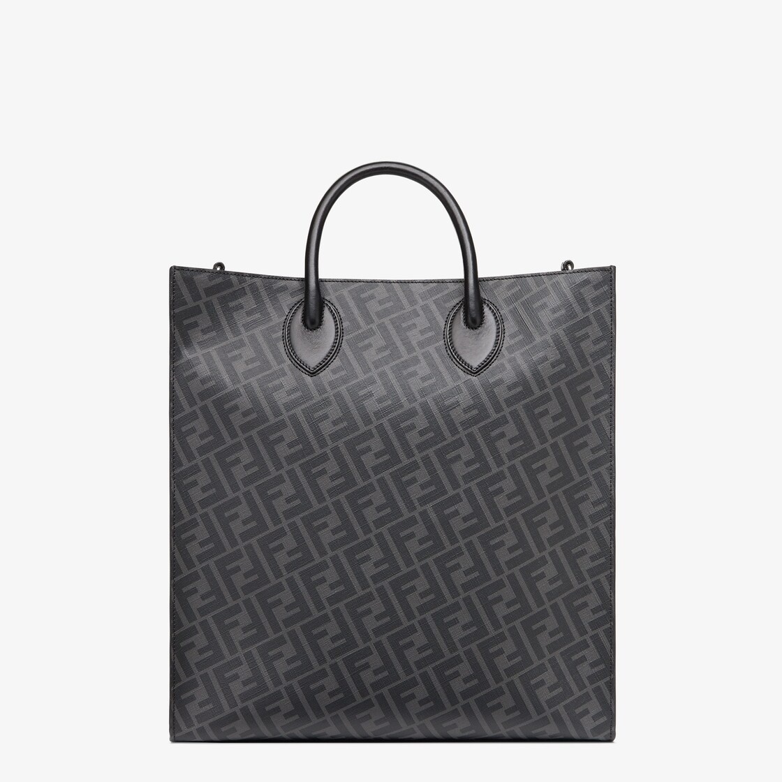 Black leather and FF fabric bag - 3