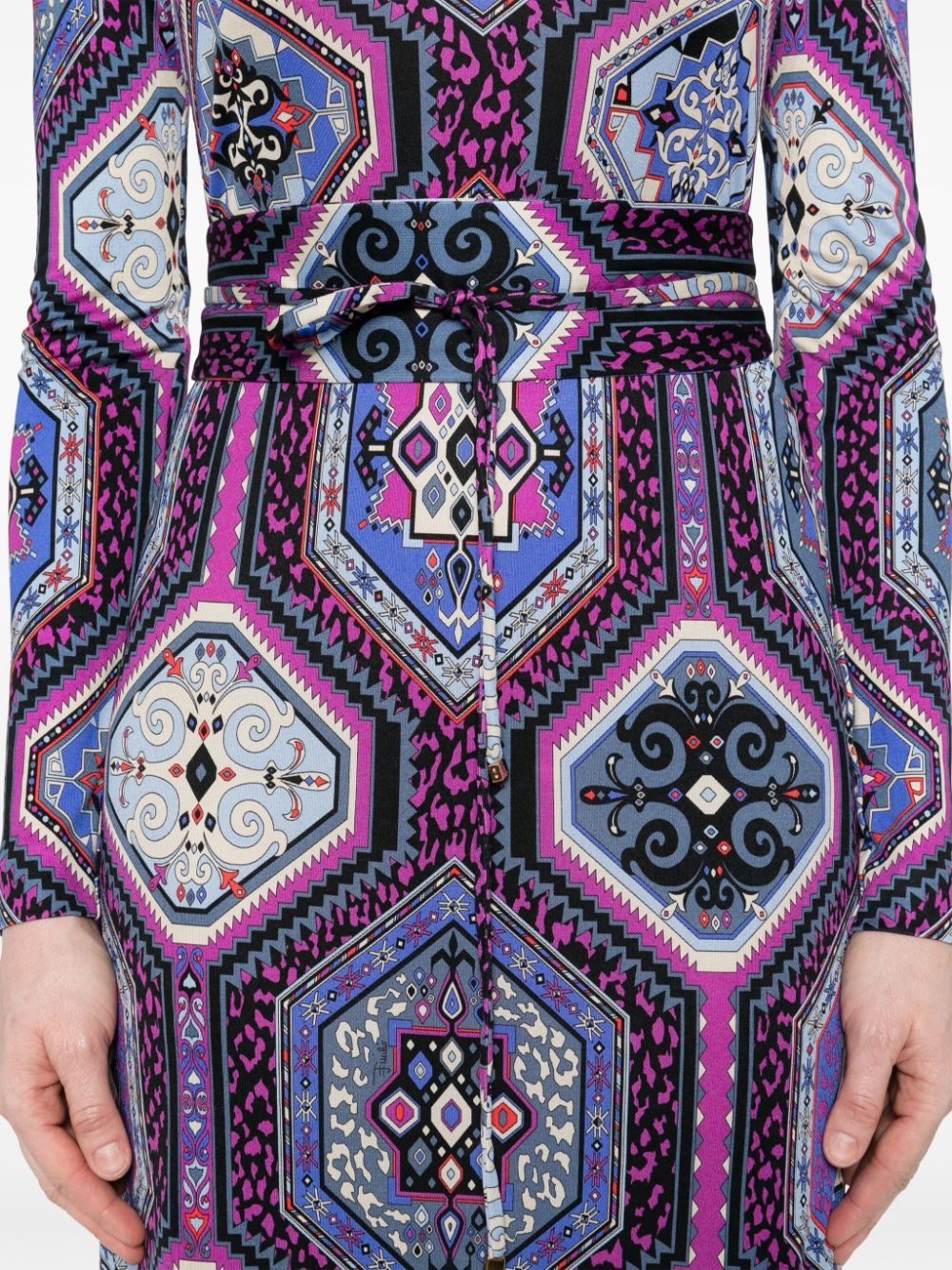 geometric-print midi dress - 5