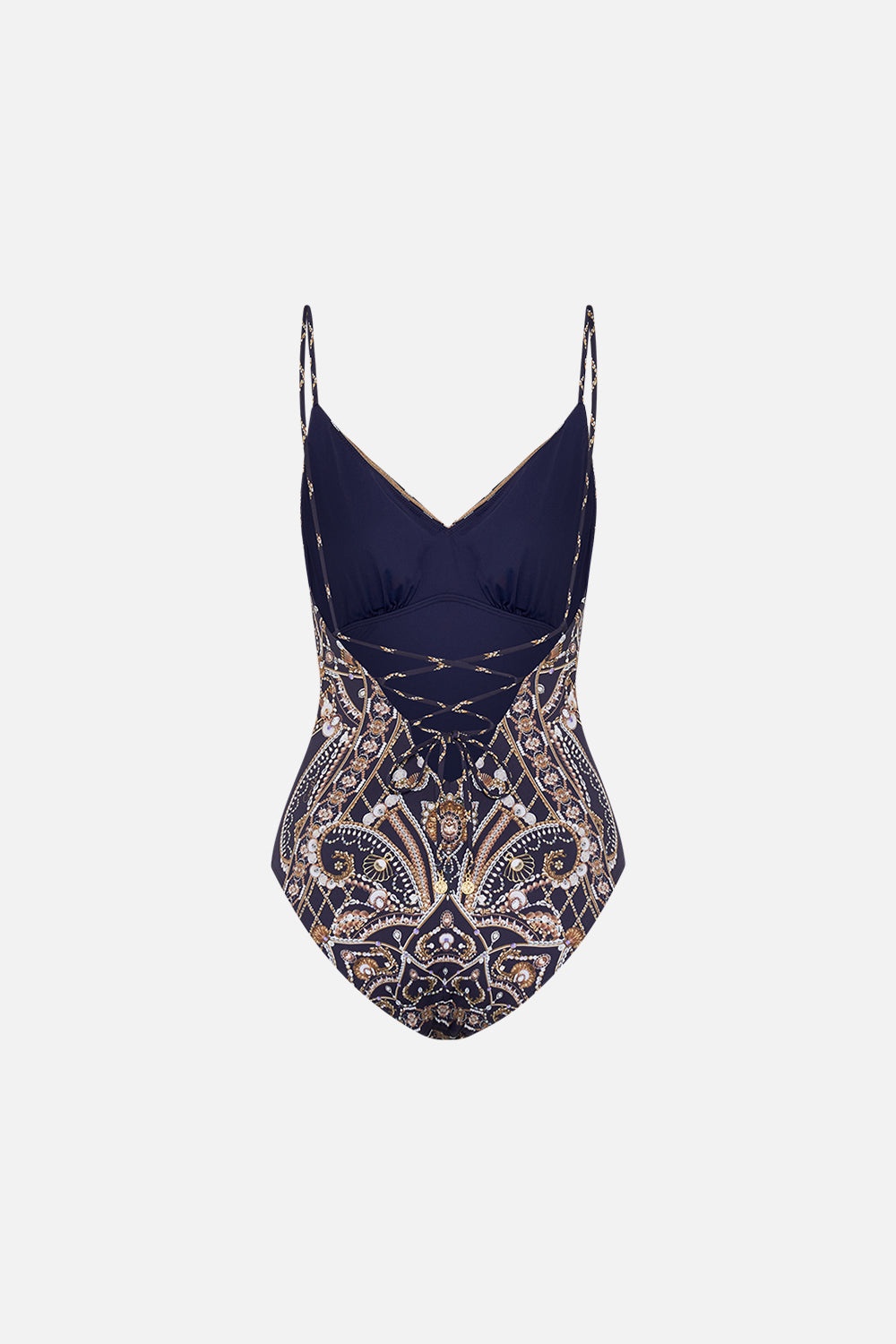 TIE BACK V-NECK ONE PIECE - 6