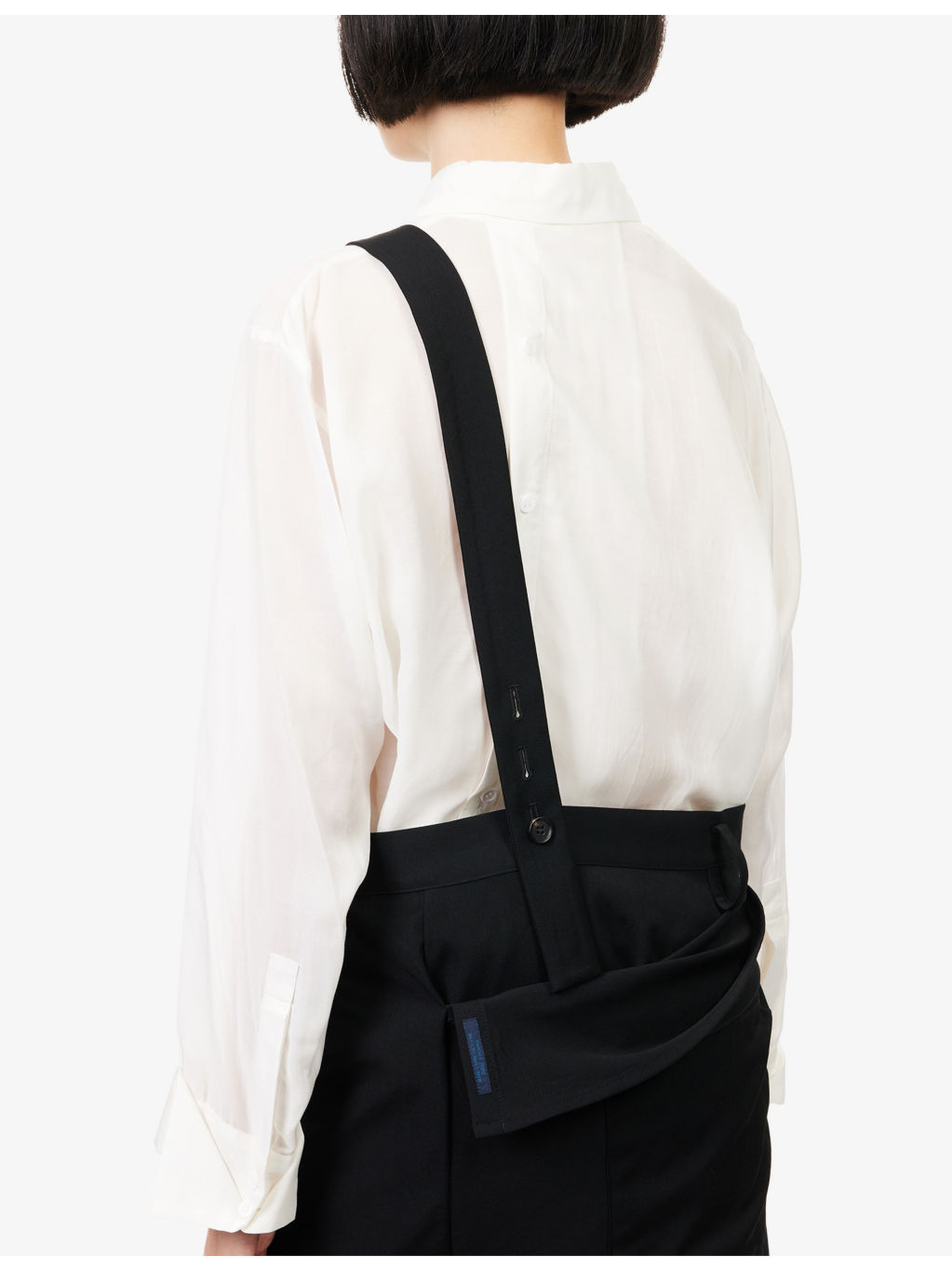 Two-Way Suspender Wool Midi Skirt - 6