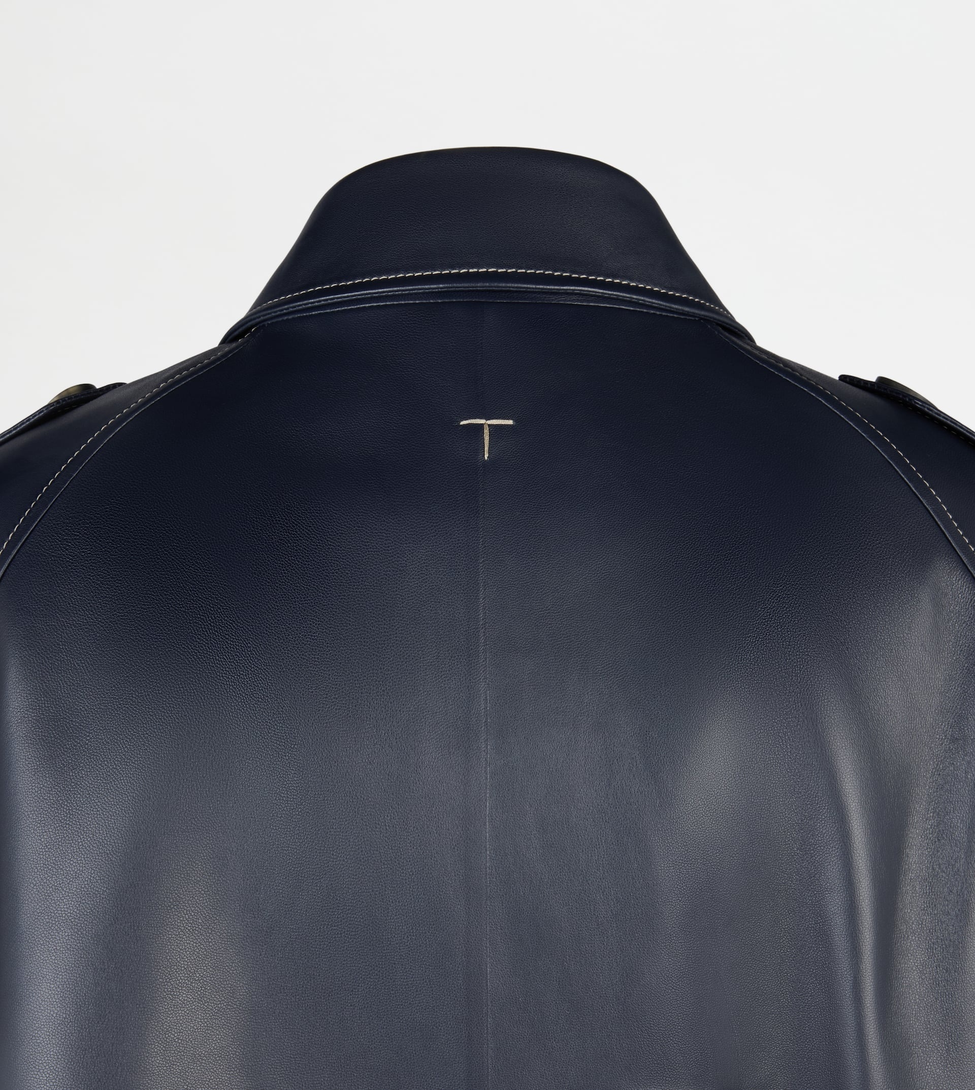 TRENCH COAT IN LEATHER - BLUE - 8