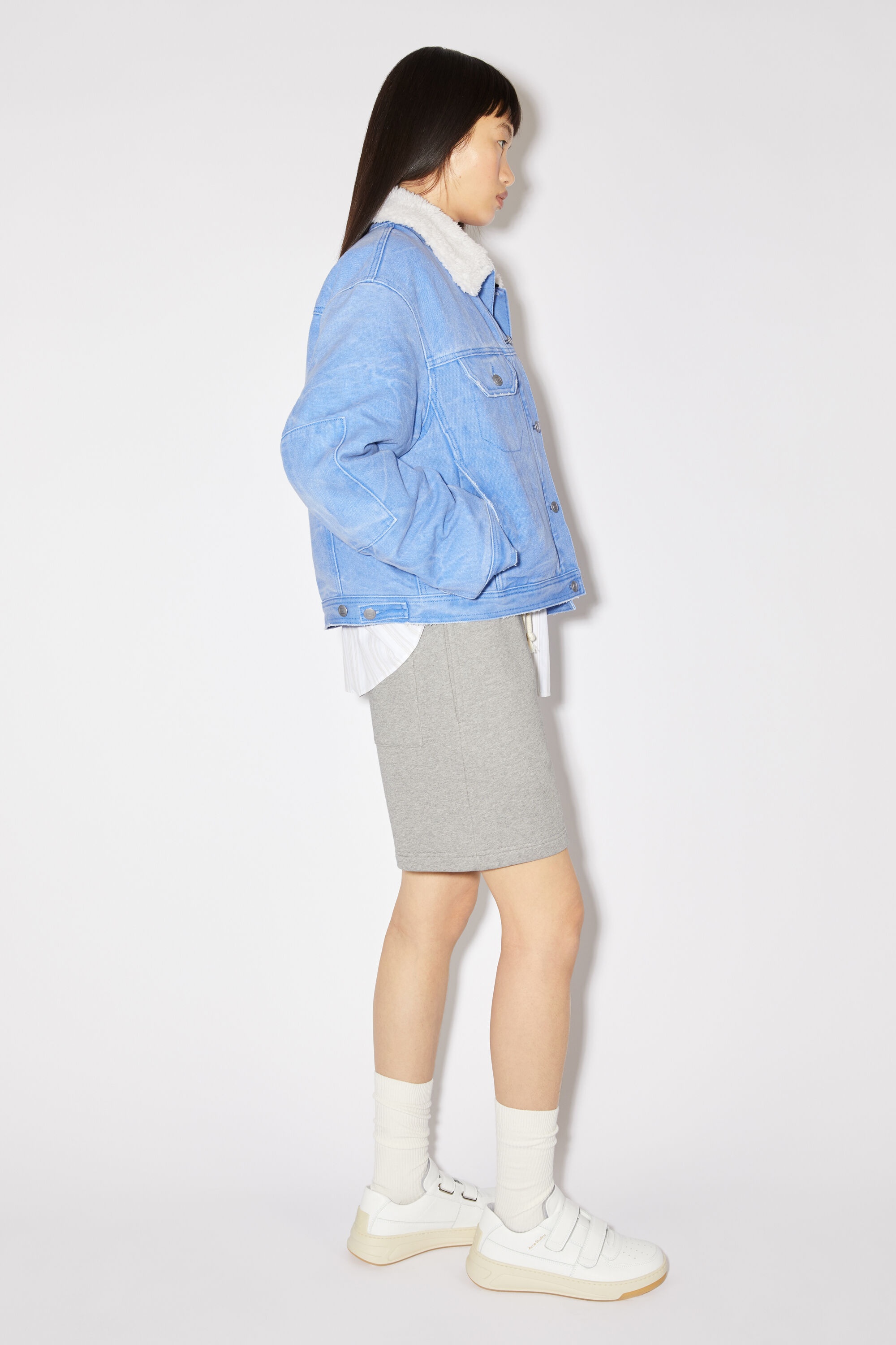 Padded denim jacket - Powder blue - 4