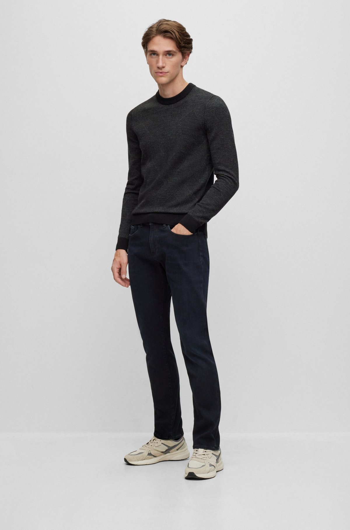 SLIM-FIT JEANS IN BLUE COZY-KNIT DENIM - 3