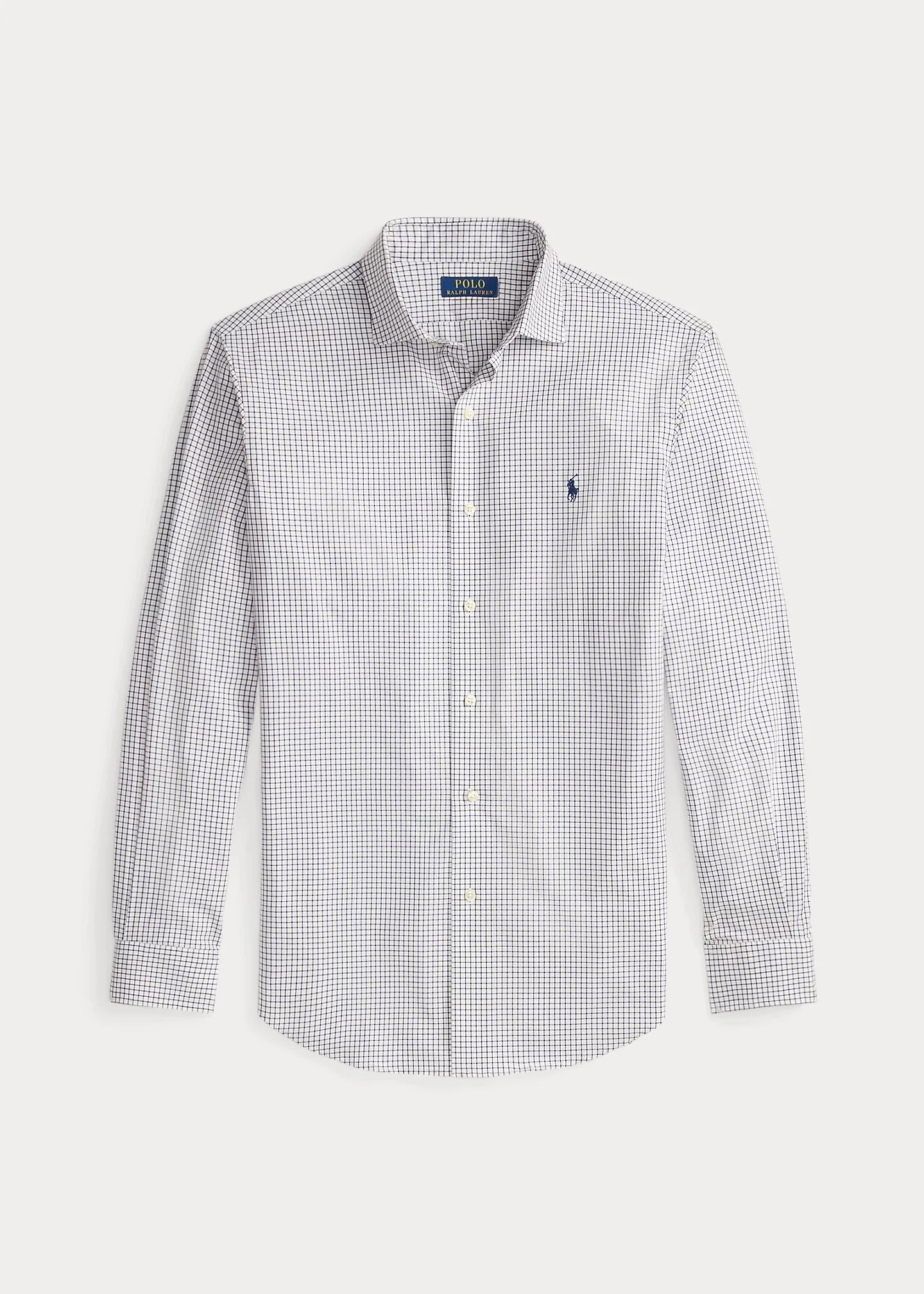 Classic Fit Plaid Stretch Poplin Shirt - 1