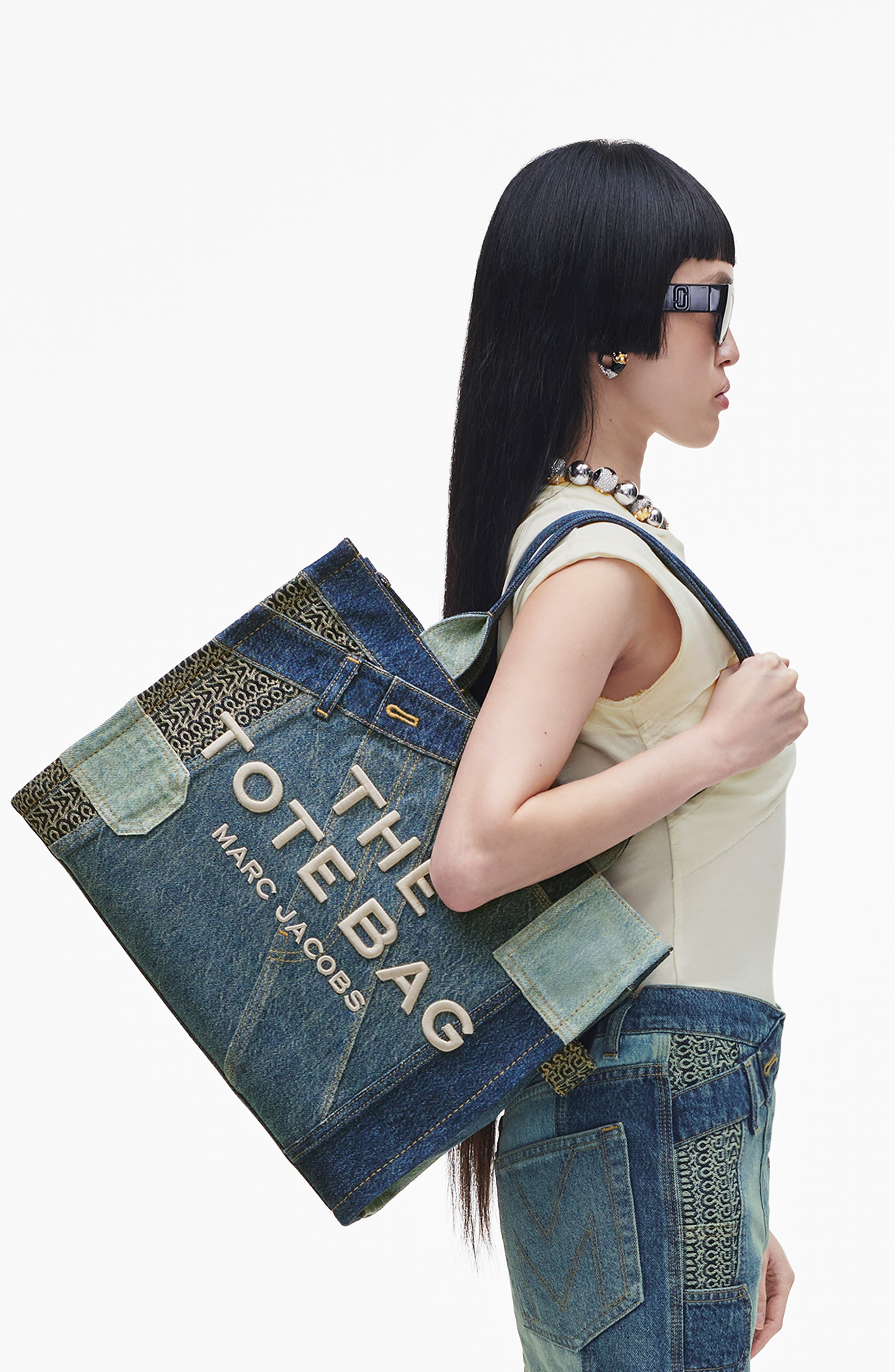 Marc Jacobs The Large Denim Tote Bag in Indigo Multi at Nordstrom - 7
