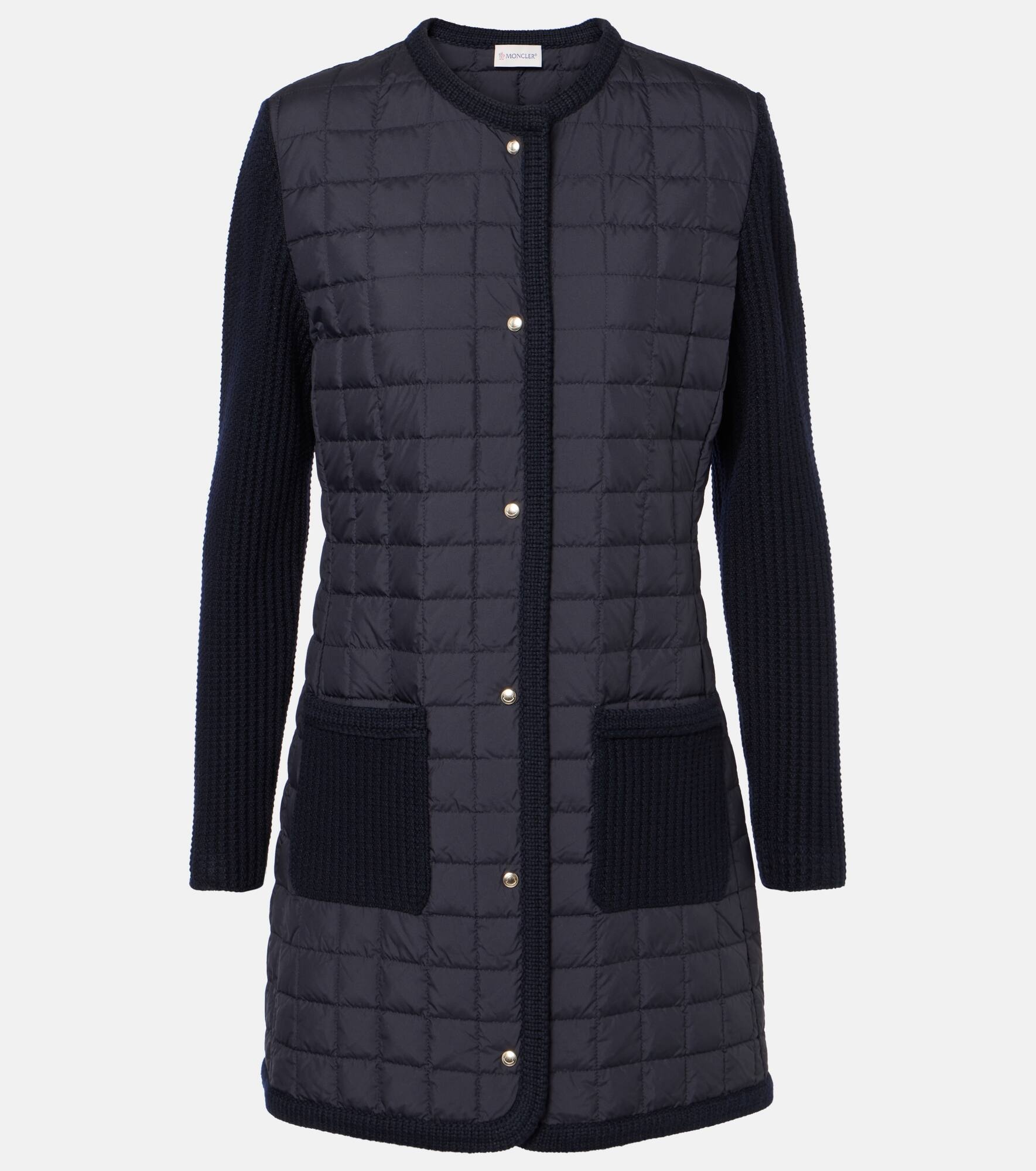 Wool-trimmed cardigan - 1