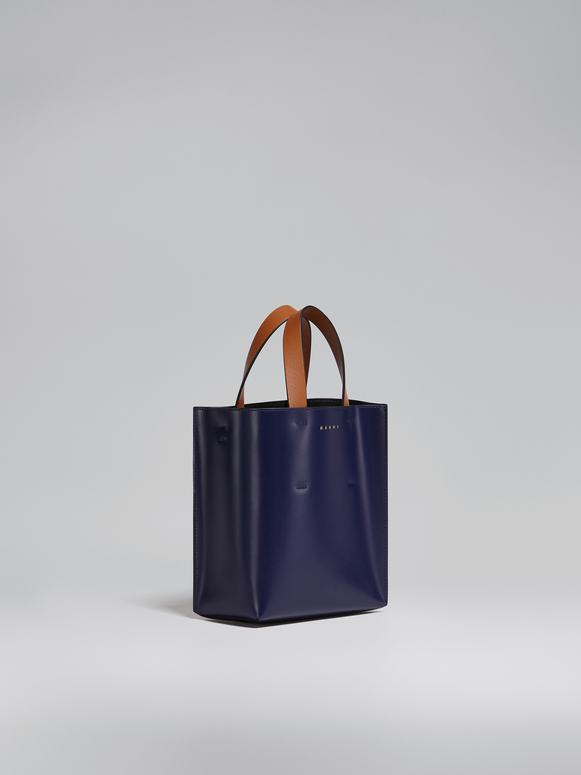 MUSEO MINI BAG IN BLUE AND WHITE LEATHER - 6