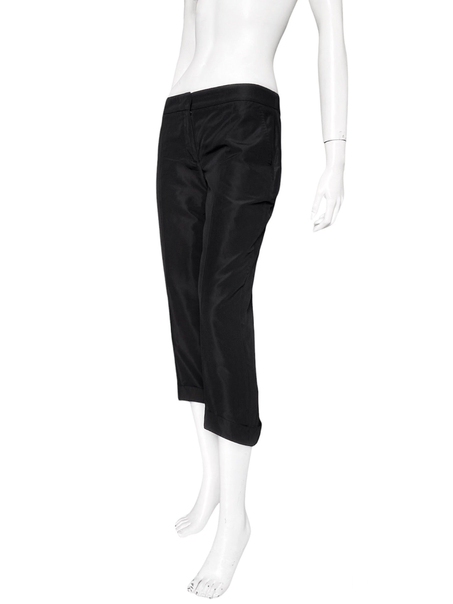 zOthers - Alexander Mcqueen Spring 2007 Runway Black Silk Bumster Pants 38 - 5