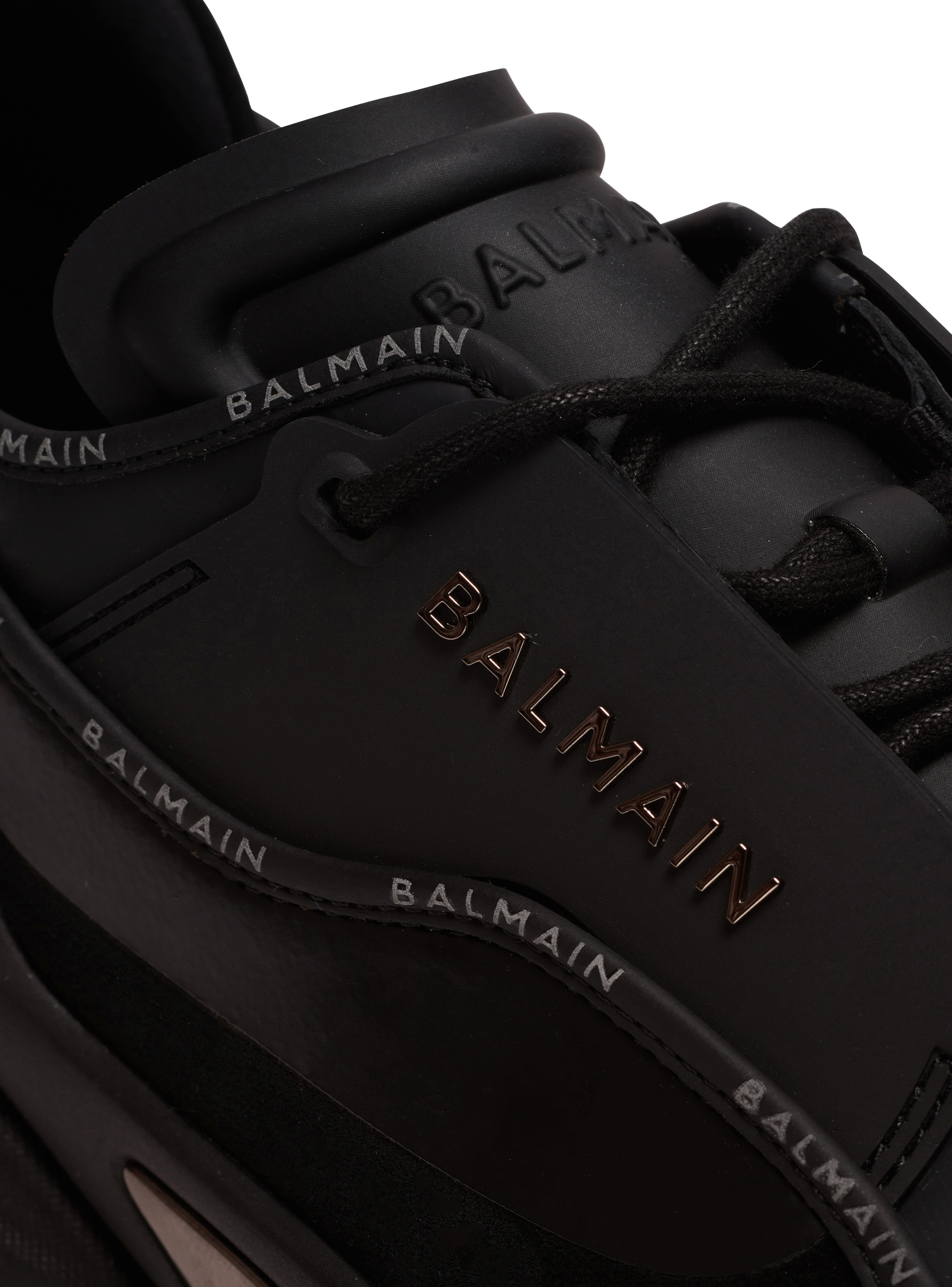 B-Bold low-top trainers in leather and suede with Balmain logo - 8