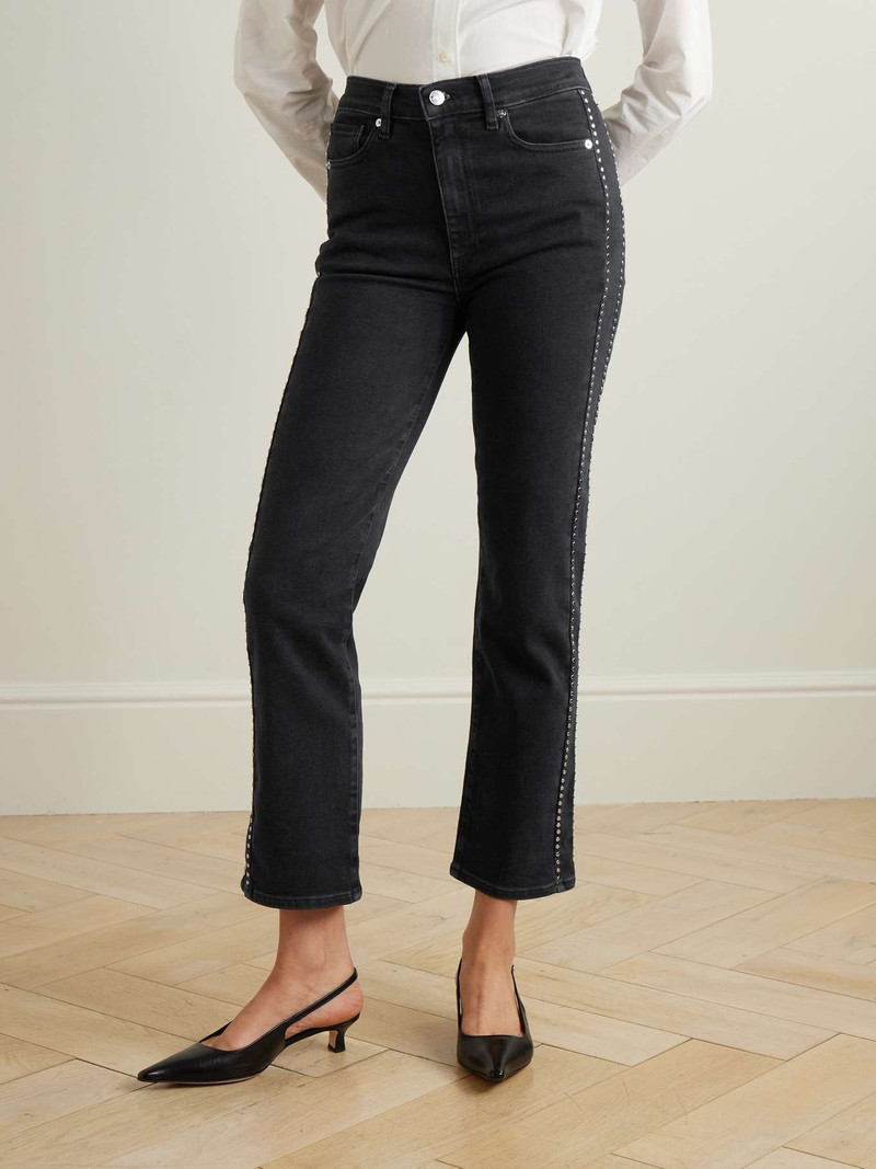 Le Sleek embellished cropped high-rise straight-leg jeans 3