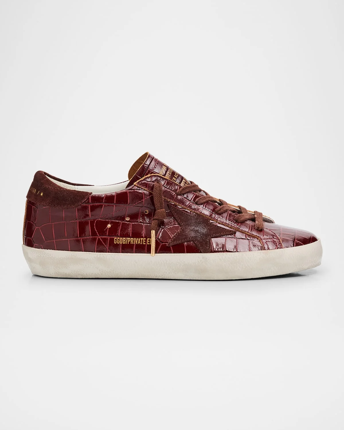 Super-Star Croco Embossed Leather Low-Top Sneakers - 1
