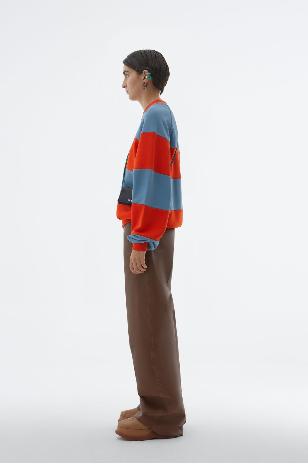 ORANGE & AZURE SWEATSHIRT WITH CUTS - 4