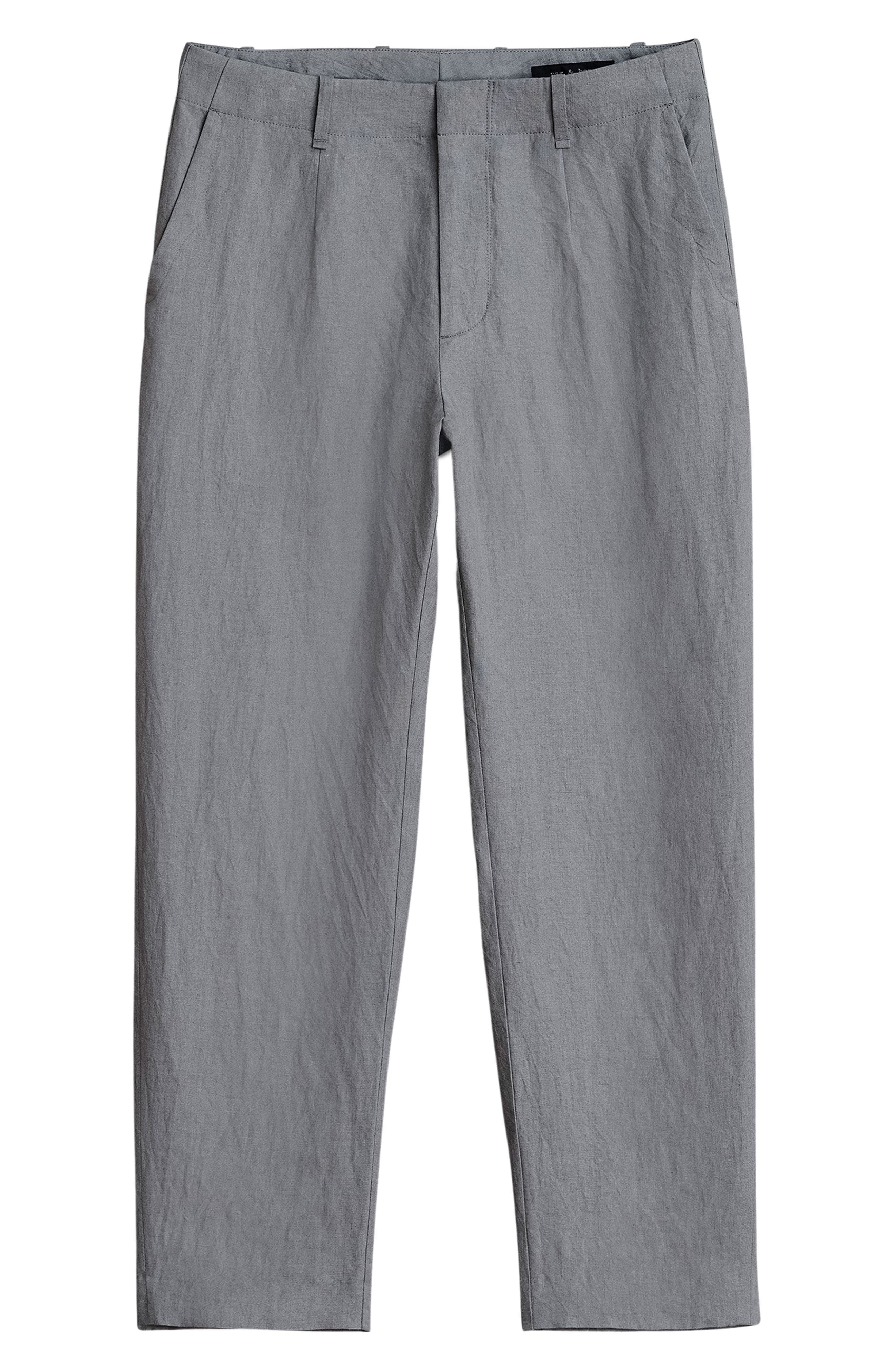 rag & bone Shift Linen Trousers in Slate at Nordstrom - 4