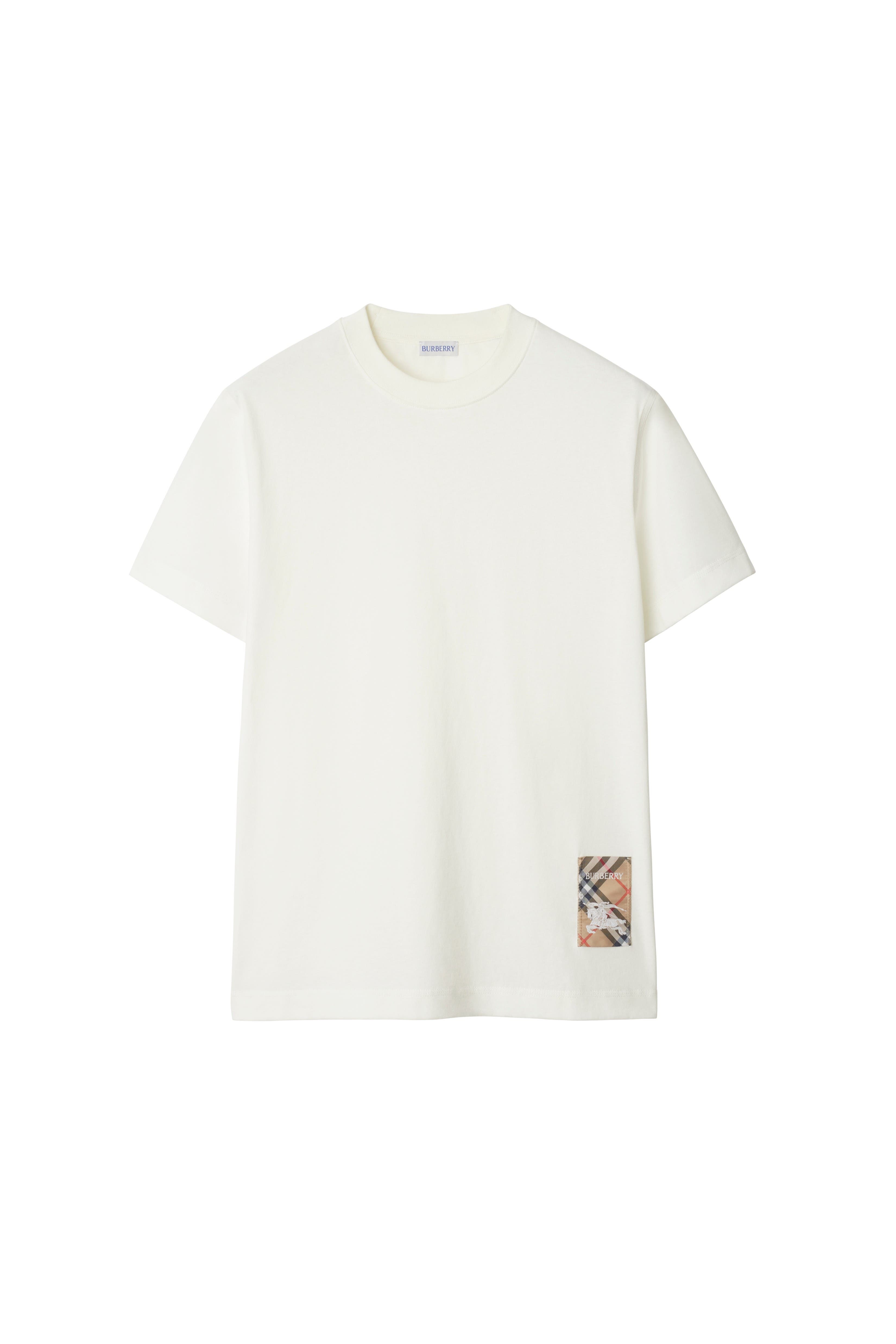 burberry Check Label Cotton T-shirt in Chalk White at Nordstrom - 3