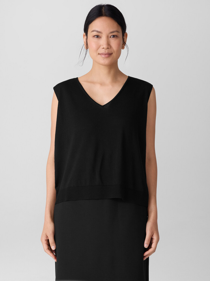 EILEEN FISHER Superfine Merino Vest in Regenerative Wool outlook
