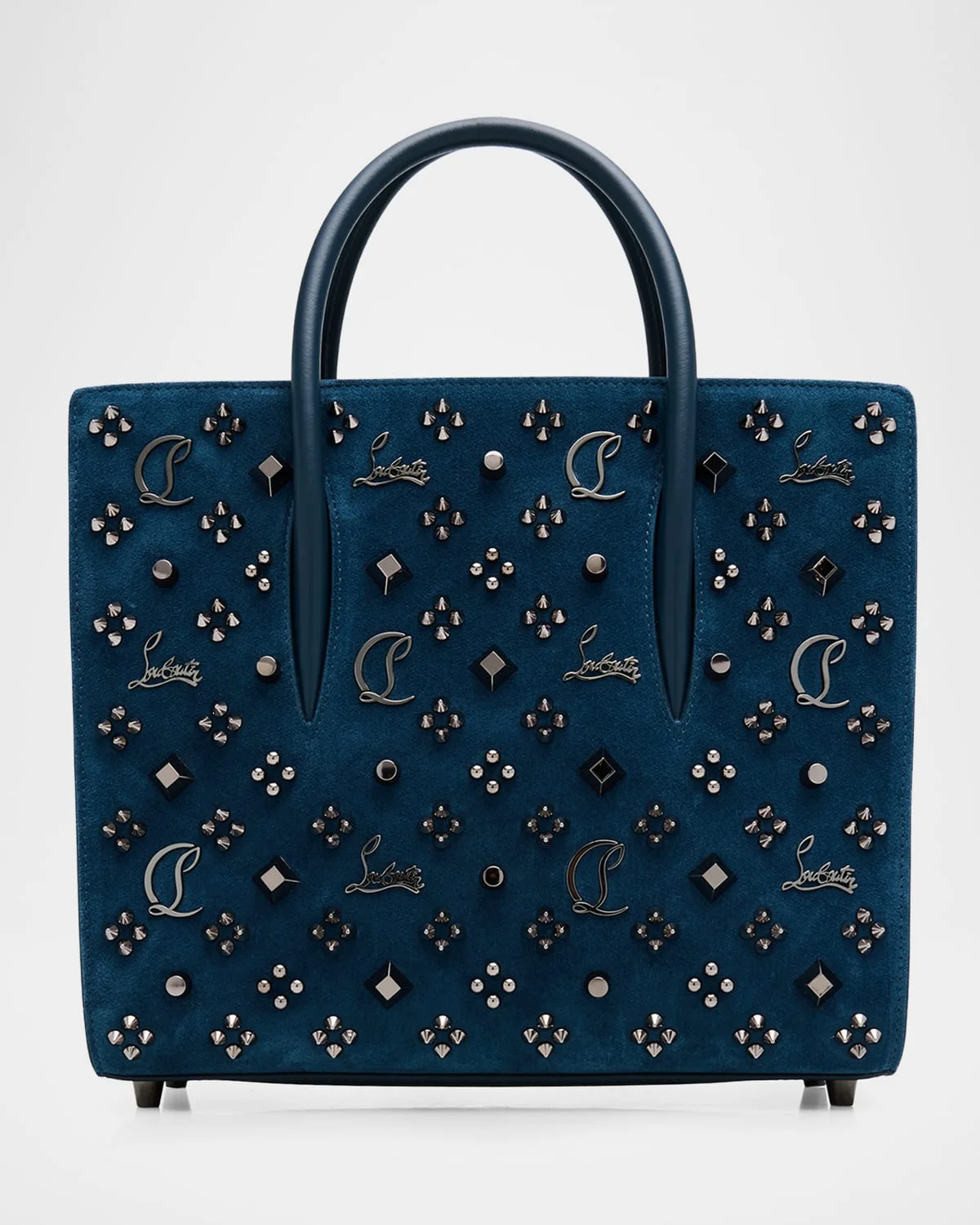 Paloma Medium Top-Handle Bag in Suede with Loubinthesky Spikes - 1