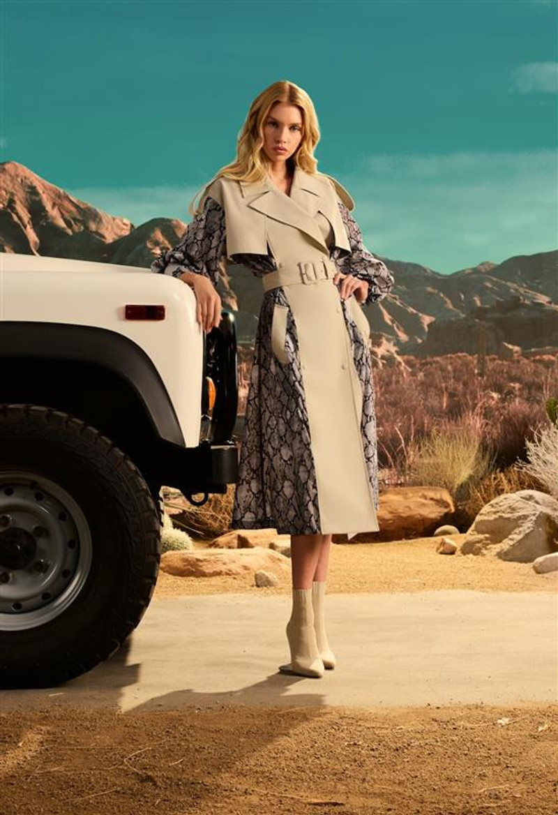 ZONOMI-PR Lightweight Snake Pattern Trench Coat 1