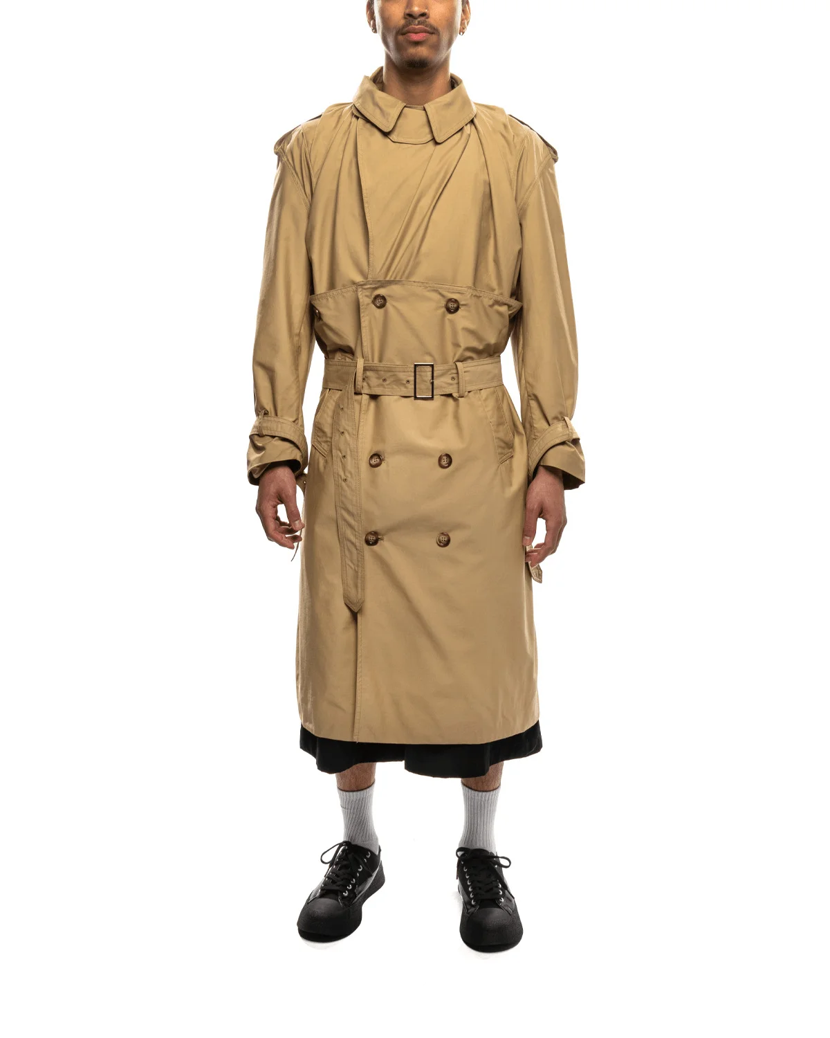 Corset Trench Coat Beige - 1