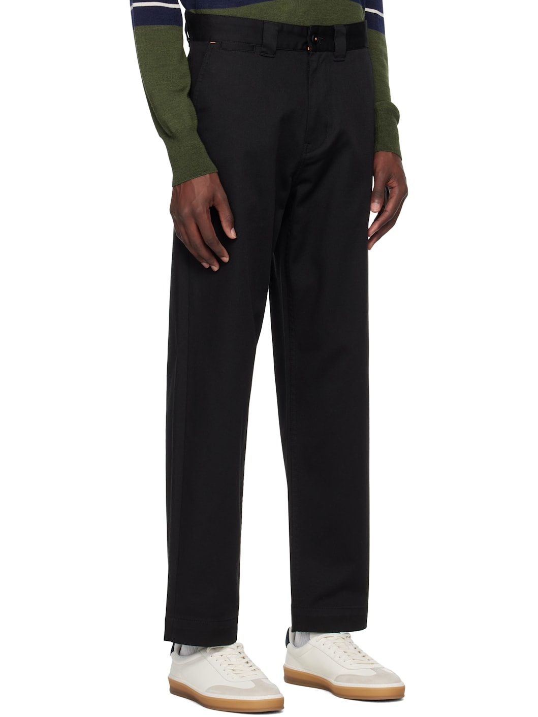 Black Logo Patch Trousers - 2