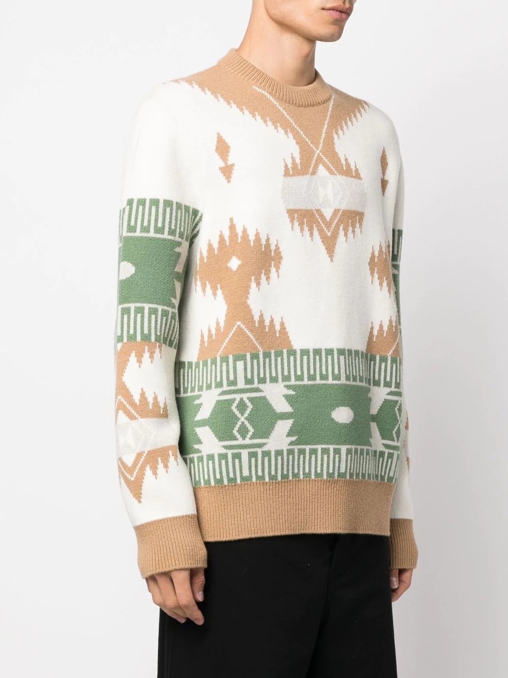 jacquard virgin wool jumper - 3