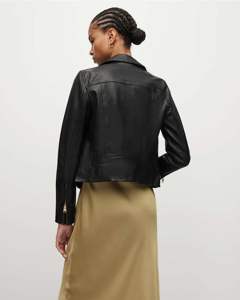 DALBY SLIM FIT GOLD LEATHER BIKER JACKET 1