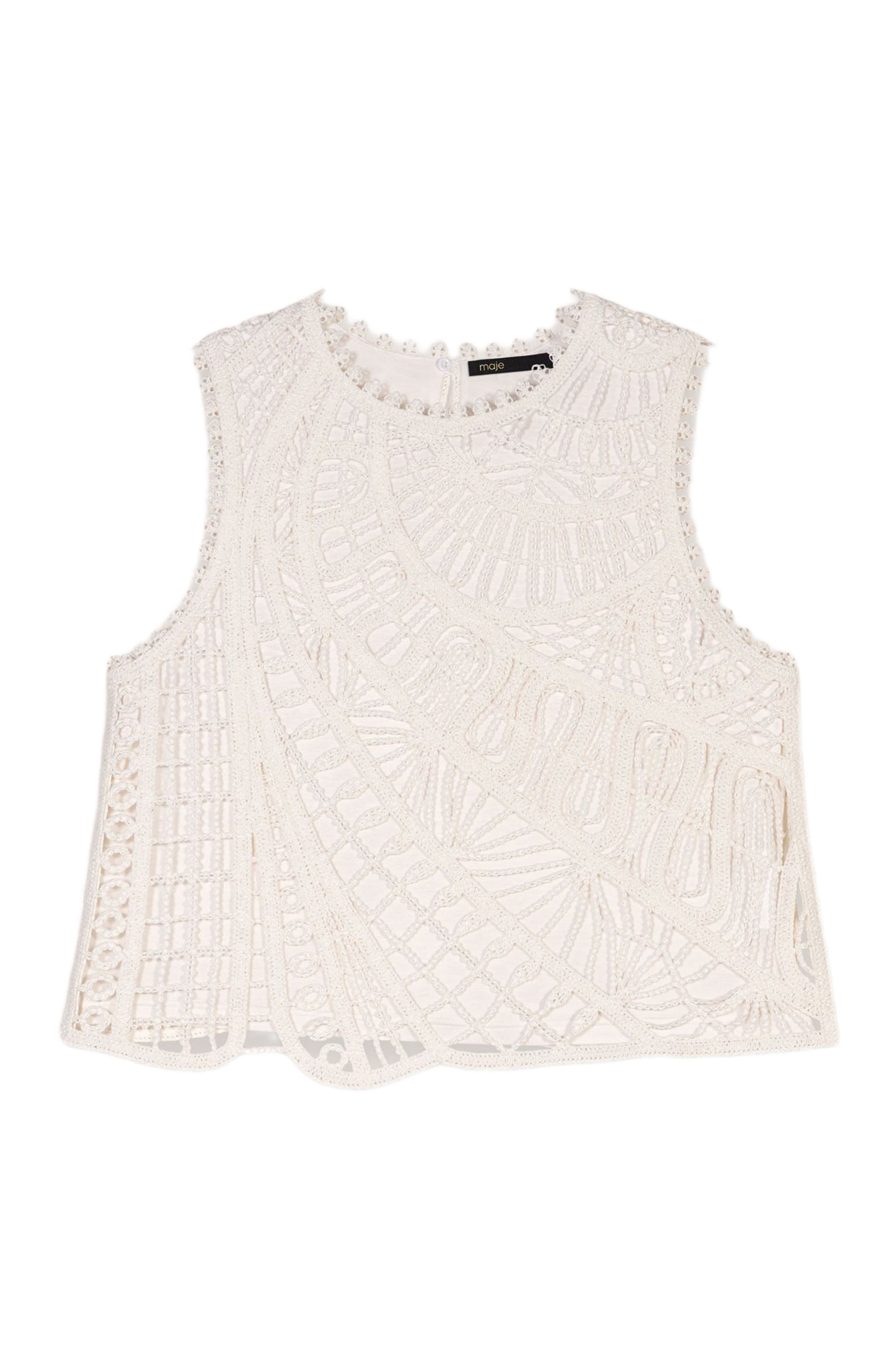 maje Crochet-knit top in White at Nordstrom - 1