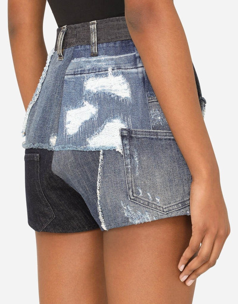 Patchwork denim shorts 4