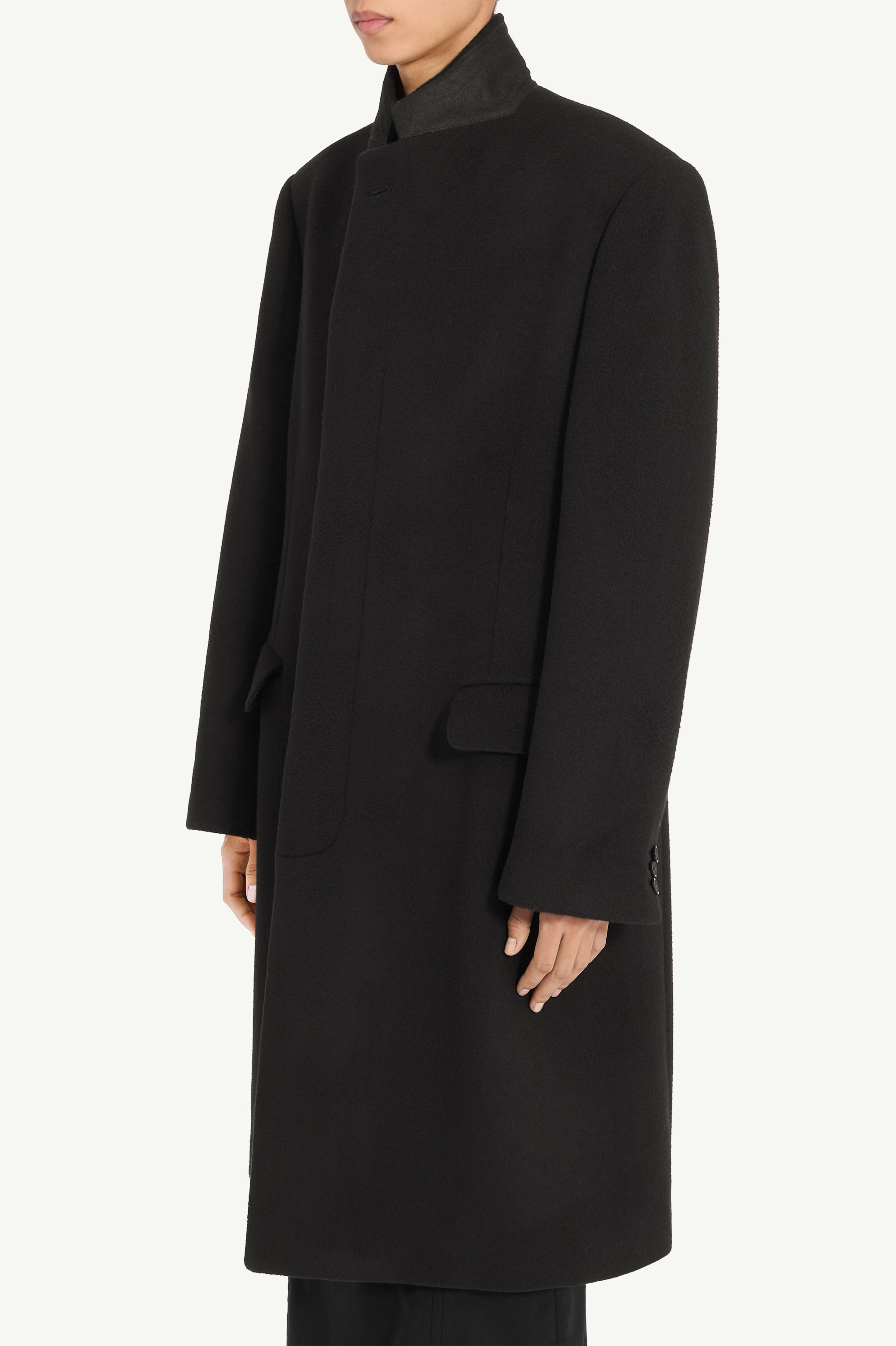 Stand collar wool blend coat - 5