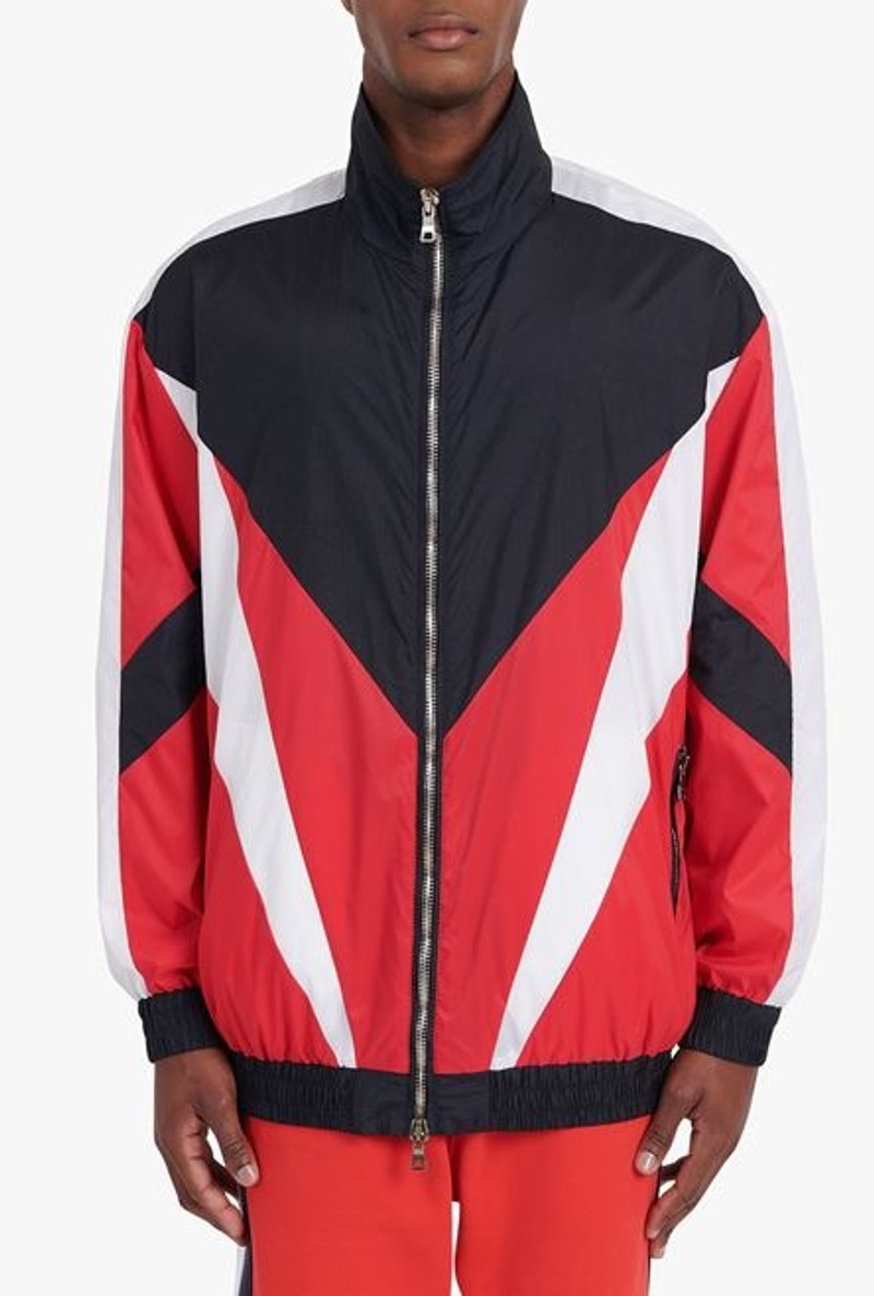 White, navy blue and red nylon jacket 5
